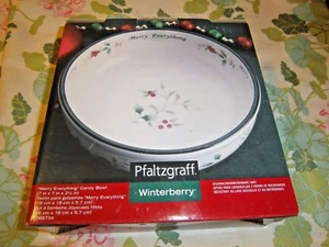 PFALTZGRAFF 'WINTERBERRY' ~ 'MERRY EVERYTHING' CANDY BOWL, NIB - Picture 1 of 2