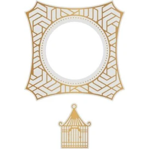 Esthetica Cut and Foil Die Hotfoil Stamp Caged Frame Set - Picture 1 of 1