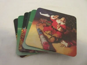 VINTAGE CHRISTMAS COASTERS - COCA-COLA - 1999 - SET OF 6 - 4 DIFFERENT DESIGNS - - Picture 1 of 8