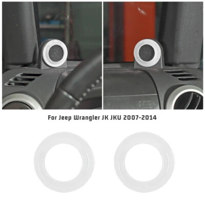Anillo de ajuste de cubierta de bocina de altavoz pilar A blanco para Jeep Wrangler JK 2007-2014 Foto 1 de 4