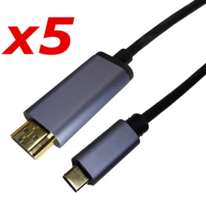 5 Pack - 6ft USB 3.1 Type C To HDMI Cable 4K Adapter for Samsung Android MacBook - Picture 1 of 2