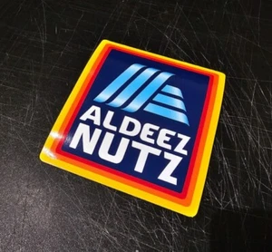 Aldi Aldeez Nuts Store Shopping Grocery Sticker Funny Decal Car Laptop JDM - Picture 1 of 2