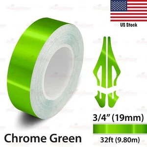 3/4" Vinyl Pinstriping Pin Stripe Styling Tape Decal Sticker 19mm CHROME GREEN - Picture 1 of 12