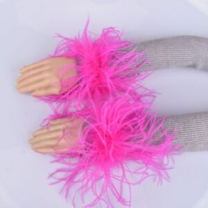 Feather Cuff Women Ostrich Slap Bracelets Turkey Fur Slap Wristband 6S4060