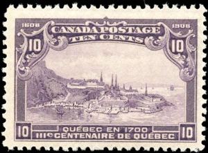 Canada Mint H F+ 10c Scott #101 1908 Quebec Tercentenary Issue Stamp - Imagen 1 de 2