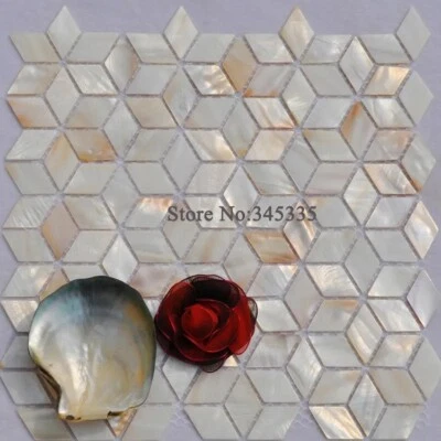 Rhombus shell mosaic tile natural mother of pearl for kitchen shower bathroom — 第 1/4 张图片