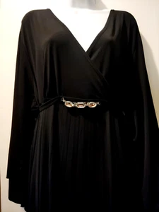 Midnight Velvet Damen 3X Kleid Taillenbund Jewels Schwarz Tieback - Bild 1 von 4