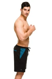 TEAMM8 Men's NWT Volley Short Black/Teal Size Large - Picture 1 of 5