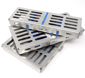 3 Dental Surgical Autoclave Sterilization Cassettes Box For 5+7+10 Instruments - Picture 1 of 7