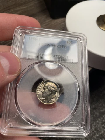 1986-P Roosevelt Dime MS65FB PCGS 10c Cover