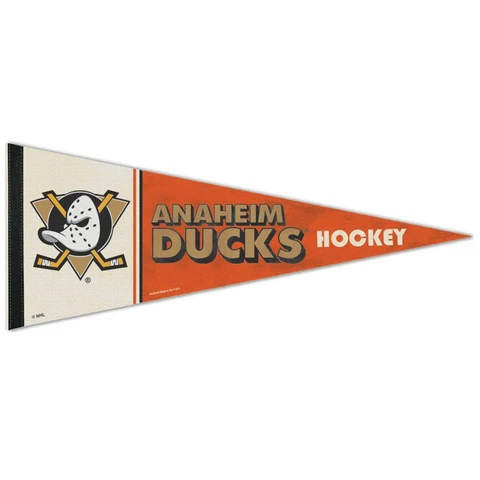 ANAHEIM DUCKS VINTAGE ROLL UP PREMIUM FELT PENNANT 12"x30" NEW WINCRAFT 🦆 Cover