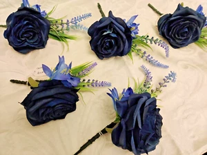 Wedding/Event Corsage, Navy Blue - Picture 1 of 5