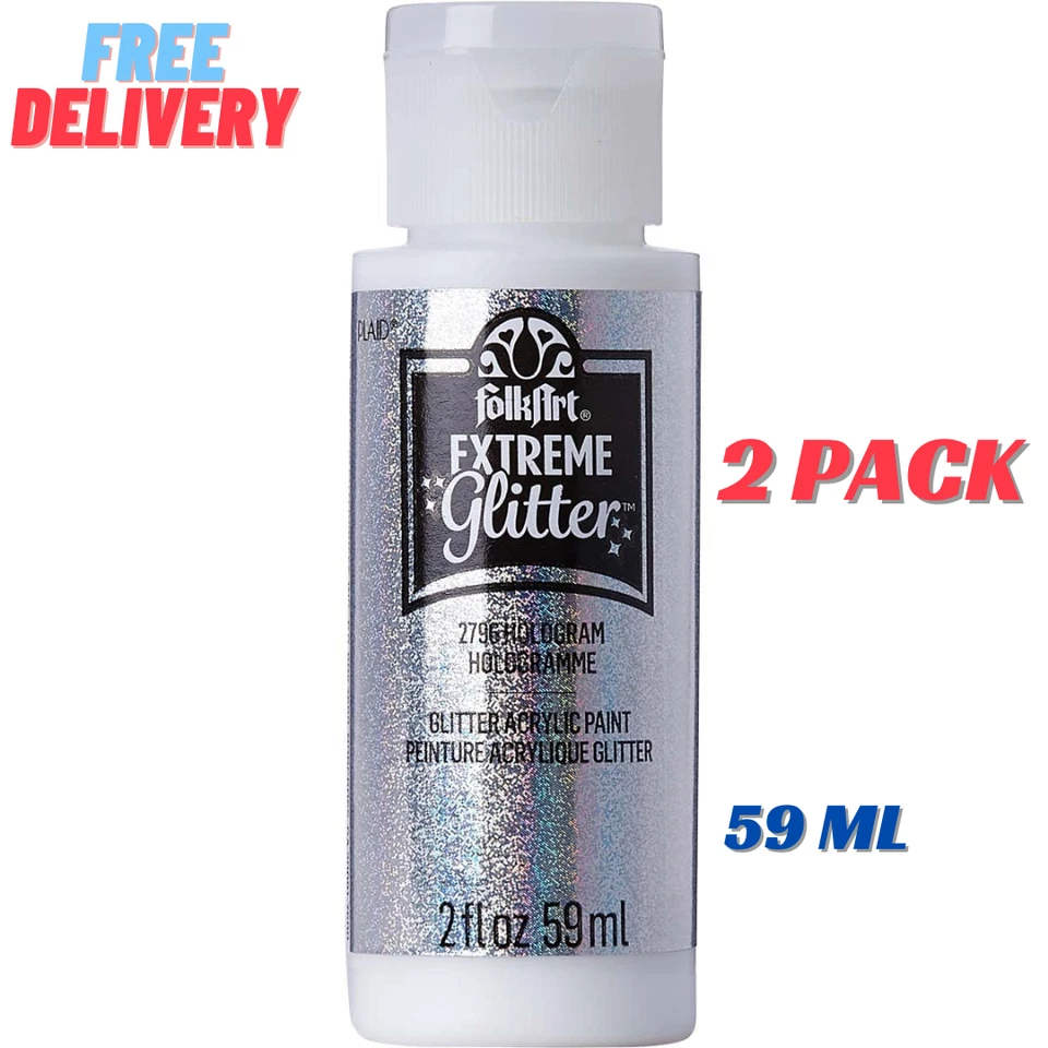 Pintura acrílica Extreme Glitter en holograma de colores surtidos (2 oz) - PAQUETE DE 2 Foto 1 de 4