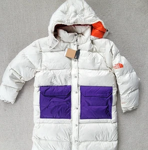 The North Face Women Sierra Down Parka Insulated Jacket Color Block Cream XL - Picture 1 of 12