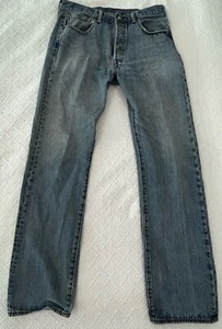 Levi's 501 Button Fly Jeans Men’s 33x34 (31x29) Denim Straight Red Pocket Tag  - Picture 1 of 11