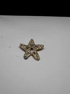 Handcrafted Italian Starfish Metal Button with Multicolor Stone Embellishments - Picture 1 of 3