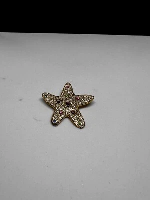 Handcrafted Italian Starfish Metal Button with Multicolor Stone Embellishments - Image 1 of 3