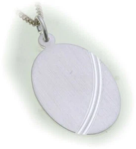 Anhänger Gravurplatte Oval echt Silber 925 ink Gravur matt Sterlingsilber Unisex - Bild 1 von 1