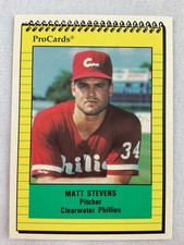 1991 Clearwater Phillies-ProCards Minor League Baseball Card-Matt Stevens