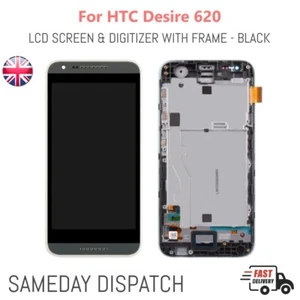 For HTC Desire 620 Replacement LCD Screen Touch Digitizer Display + Frame Black - Picture 1 of 1