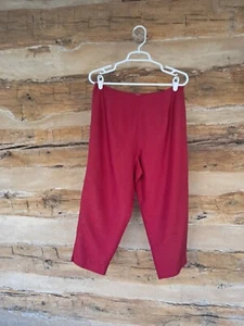 Worthington Women's Pants High Waisted Cropped Lined Silk Shantung Red Size 12 - Picture 1 of 12