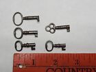 Lot of 5 Rare Tiny barrel skeleton keys for small boxes jewelry 1-1 1/4" long