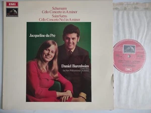DU PRE PLAYS SCHUMANN & SAINT SAENS CELLO CONCERTO NPO BARENBOIM EMI ASD 2498 - Picture 1 of 4