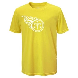 NFL Tennessee Titans Boys M Neon Yellow Short Sleeve T-Shirt Screen Print Logo - Picture 1 of 1