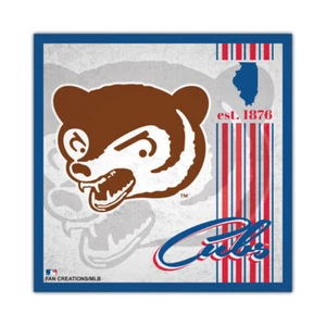 MLB Chicago Cubs 10x10 Album Design Wood Sign Throwback Fan Decor - Picture 1 of 1