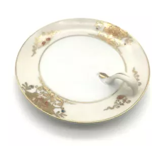 VTG Noritake M Morimura Lemon Handle Serving Dish Plate Hand Painted Flower Gold - Picture 1 of 11