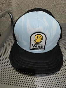 Vans Blue Marble Black Mesh Back Trucker Hat Snapback Adult One Size - Picture 1 of 6
