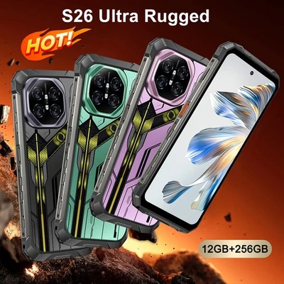 2025 S26 Ultra 5G Unlocked Rugged Smartphone 256GB Android Dual SIM 10000mAh NFC