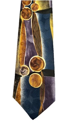 Pierre Balmain Art Deco Pattern Silk Tie Necktie EUC - Image 1 of 3