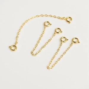 Pulsera de cadena de seguridad extensor fuerte de oro collar anillo de conexión soldado - Imagen 1 de 15