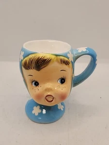 Vintage Napco Miss Cutie Pie Blue Egg Cups MUGS Japan 3513 - Bild 1 von 6