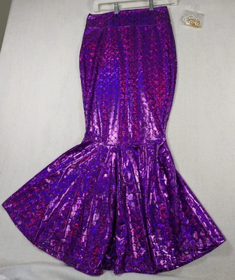 Halloween - Adult Purple Metallic Mermaid Skirt Costume - Size: M - Image 1 of 4
