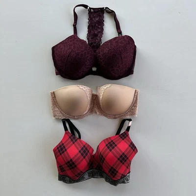 Sutiã Victoria's Secret ROSA Lote 3 Wear Everywear Dream Angels Racerback 36DD Novo com etiquetas - Imagem 1 de 4