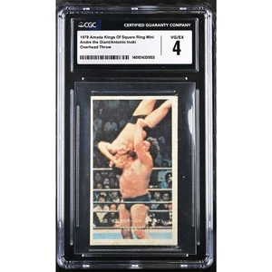 1978 Amada Kings Of Square Ring Menko Andre the Giant/ Antonio Inoki CGC 4 - Picture 1 of 2
