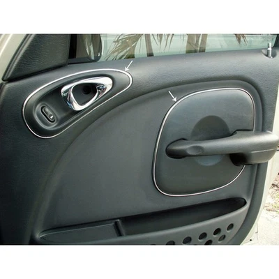 Kit de acabamento de porta 8p para 2001-2005 Chrysler PT Cruiser [vinil/cromo] - Imagem 1 de 3