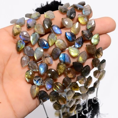 Cuentas facetadas con forma de pera de piedras preciosas de labradorita 10X7X4 mm hilo 4" UGB-822 Foto 1 de 4