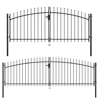 Doppeltor mit Speerspitzen Gartentor Gartenpforte Doppelflügeltor Industrietor - Bild 1 von 4