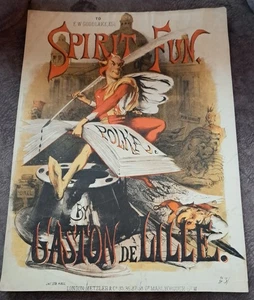 c1860s COVER ONLY Sheet Music Spirit Fun Polka Gaston de Lille W. S. Gilbert - Picture 1 of 2