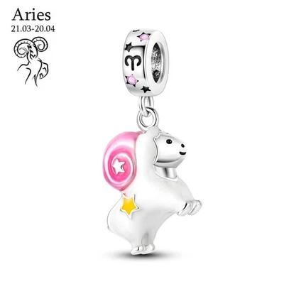 Collar Pulsera Aries Zodiaco Noctilucente Cuelga Dije Ajuste Pandor Foto 1 de 4