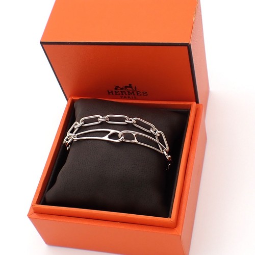 HERMÈS Bracciale HERMES Chaine D'ancre Punk Catena Argento Sterling 925 Toggle 687LC547