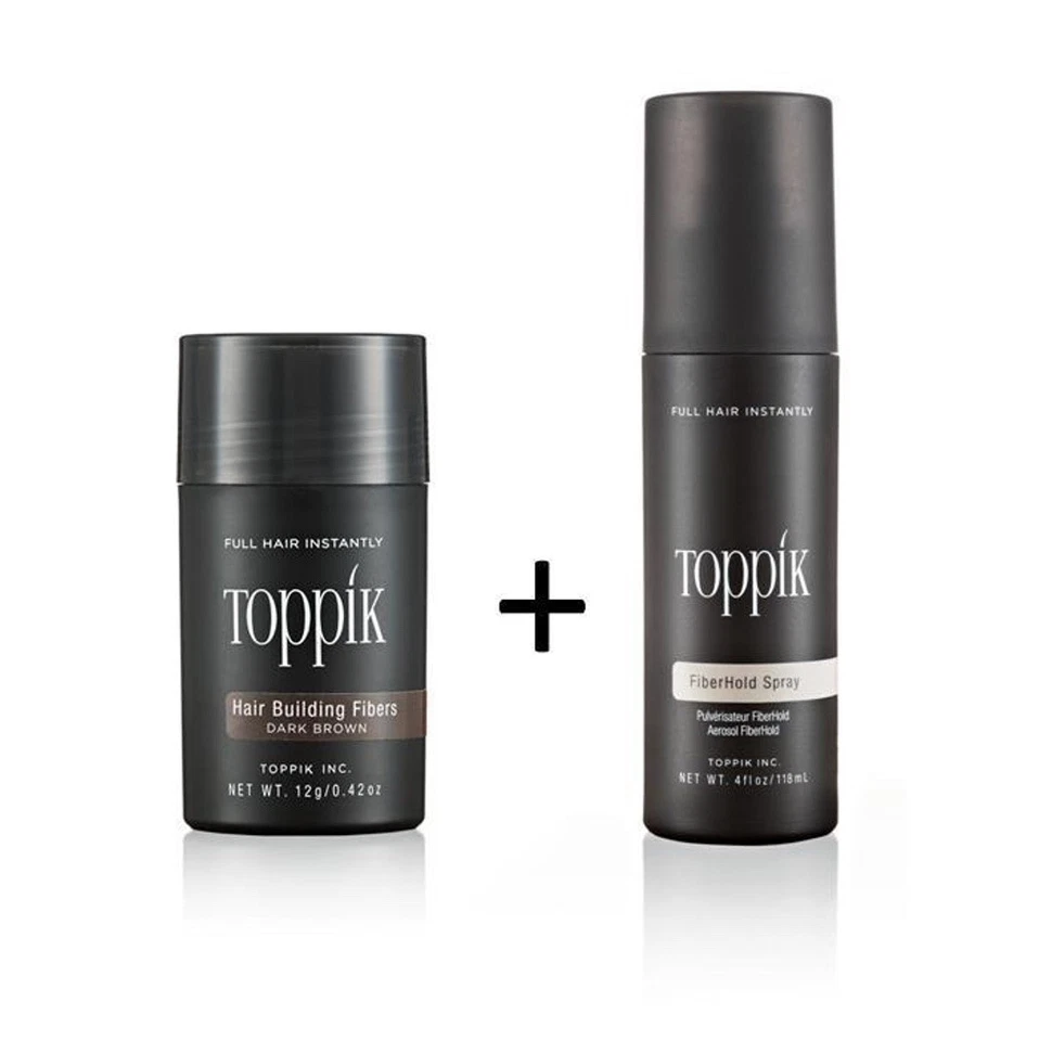 TOPPIK SET 12 g. Haarfasern + Fixier Spray 118ml. Haarverdichtung Streuhaar - Bild 1 von 4