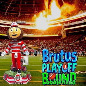 Brutus Buckeye Ohio State Buckeyes "Playoff Bound" NCAA Mascota #144 Bobblehead - Imagen 1 de 10