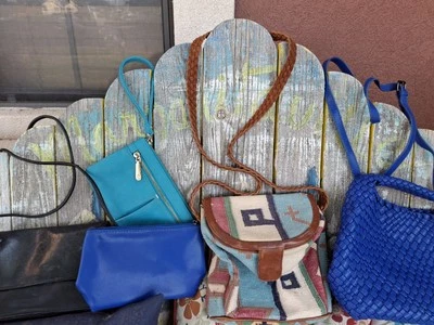 Paquete de 5 bolsos de mano de colección con flecos de cuero, suroeste, pulsera de hombro, RockAbility  Foto 1 de 4