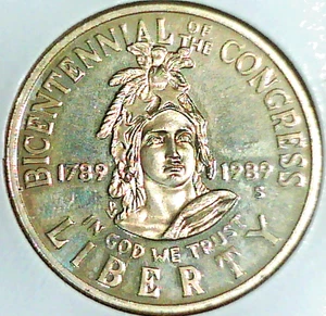1989-S Bicentennial of Congress Commemorative Half Dollar Impaired Proof - Picture 1 of 2