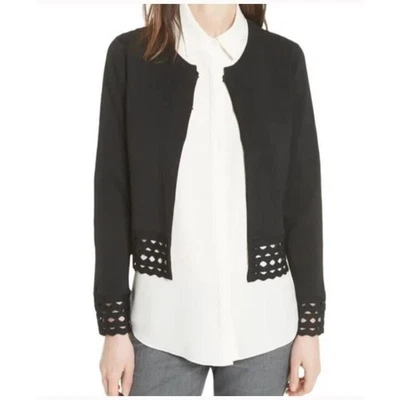 MAJE Marseille Black Cutout Knitted Cardigan Sweater All Seasons Sz 3 US L - Image 1 of 4