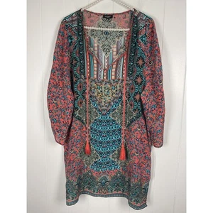 Tolani Chloe Multi Color Floral Pattern 100% Silk Mini Dress/Swin Cover Size XL  - Picture 1 of 8